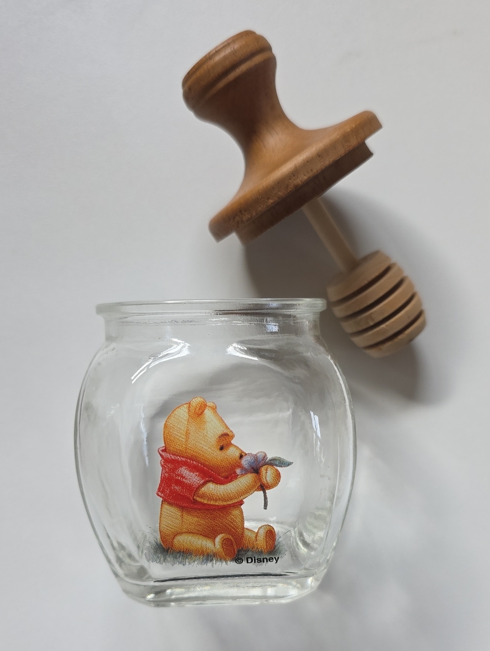 Disney Winnie the Pooh Glass Honey Jar - NWOT